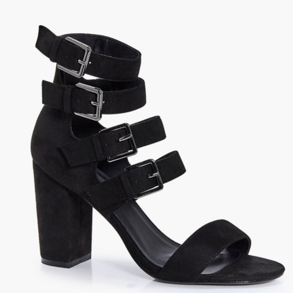 Multi Buckle Block Heel